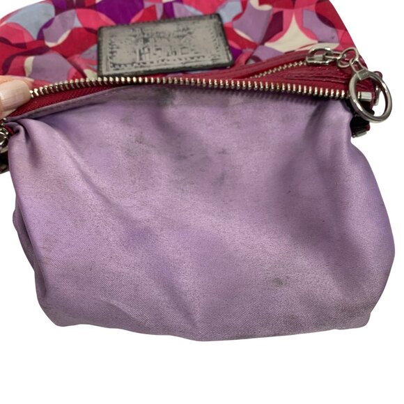 COACH Poppy Signature Wallet Pouch Bag 2 Tags PARTS ONLY - NO STRAP - FLAWs - Picture 13 of 14